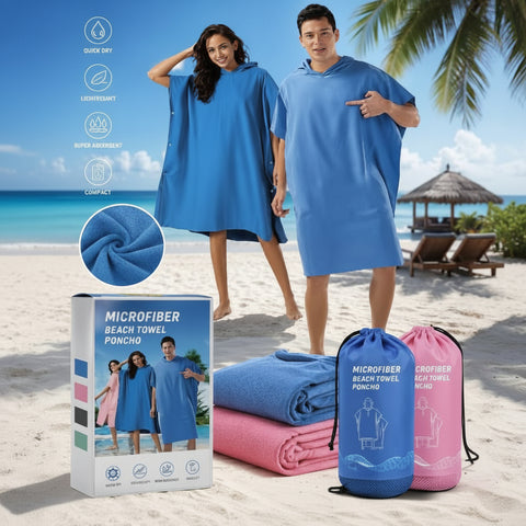 One of the included Beach Day for Two items: microfiber changing poncho